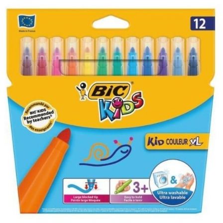 BIC Kid Couleur XL Rotuladores Punta Ancha 4,5mm 12 Colores